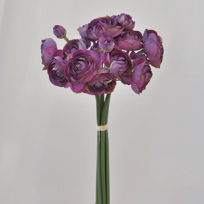 6 Stück Ranunkeln Kunstblumen – Seidige Fake Ranunkeln im Bulk, falsche Blumen als Füller für DIY Brautsträuße & Hochzeitsdeko
