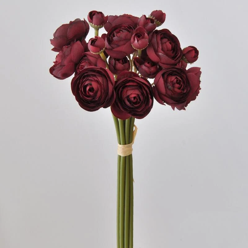 6 Stück Ranunkeln Kunstblumen – Seidige Fake Ranunkeln im Bulk, falsche Blumen als Füller für DIY Brautsträuße & Hochzeitsdeko