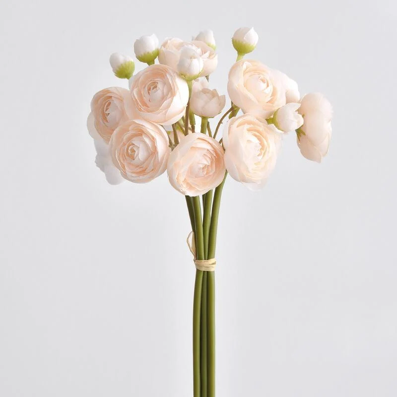 6 Stück Ranunkeln Kunstblumen – Seidige Fake Ranunkeln im Bulk, falsche Blumen als Füller für DIY Brautsträuße & Hochzeitsdeko