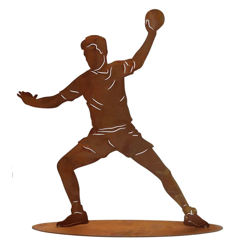 Gartenfigur Handballer aus Edelrost