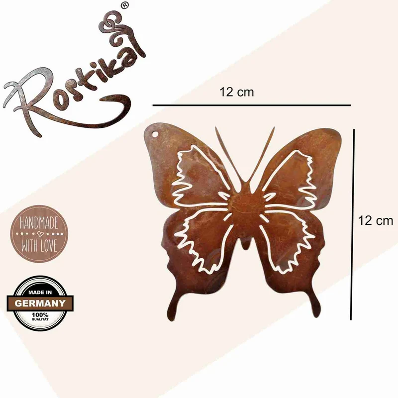 Filigraner Rost-Schmetterling für Garten und Fenster