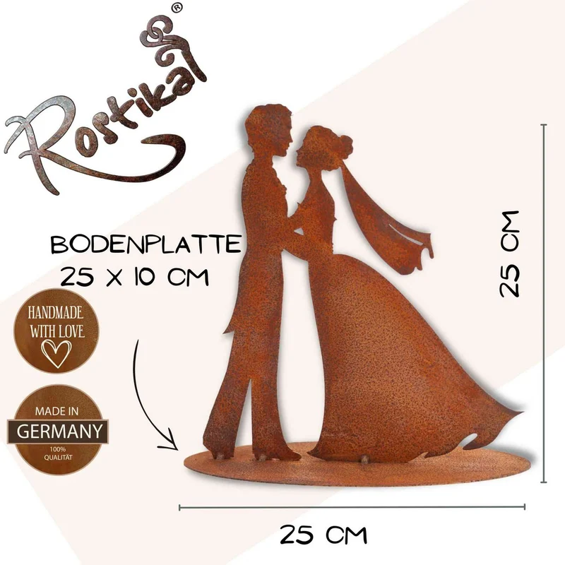 Brautpaar aus Edelrost – Hochzeitsfigur für Trauung und Tischdeko