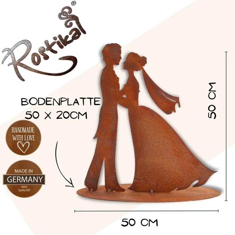 Brautpaar aus Edelrost – Hochzeitsfigur für Trauung und Tischdeko