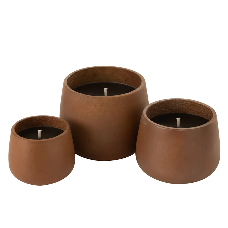 Outdoor-Kerze aus Zement, Braun