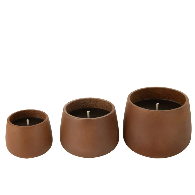 Outdoor-Kerze aus Zement, Braun