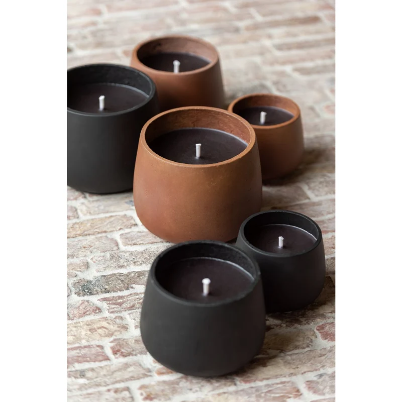 Outdoor-Kerze aus Zement, Braun