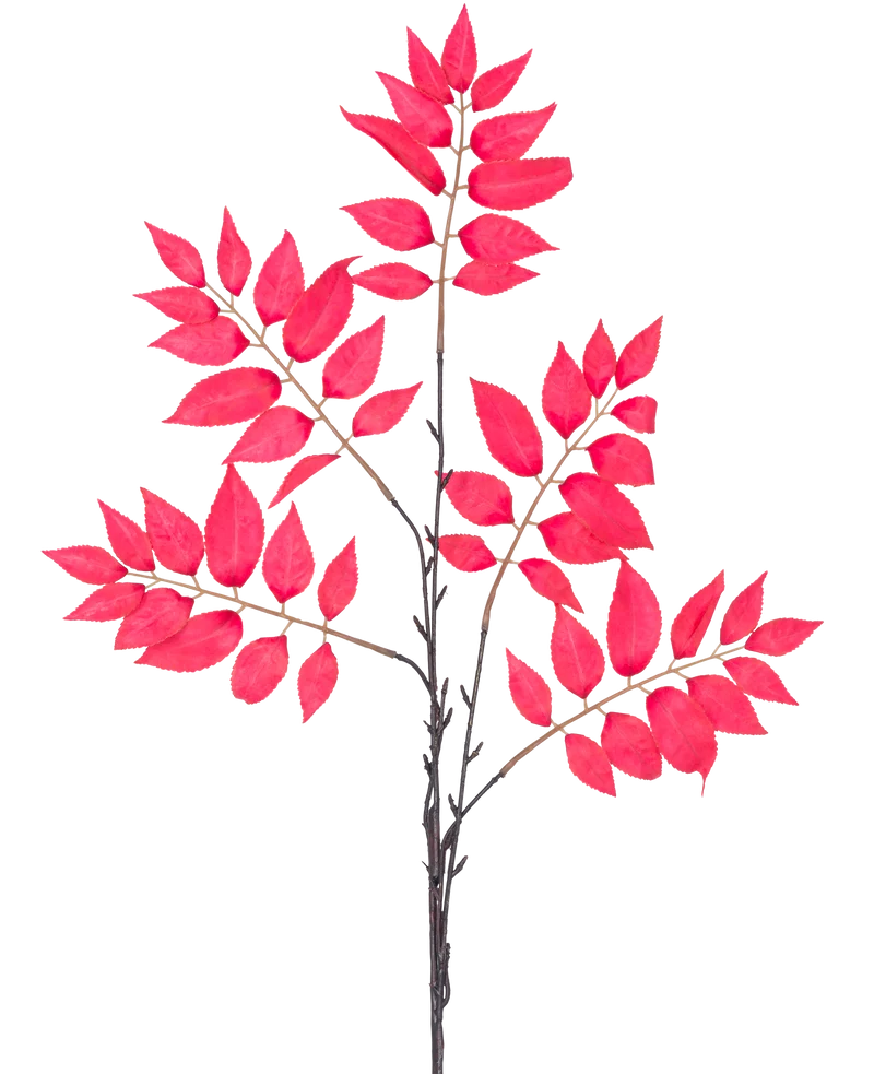 Künstlicher Farnzweig 83 cm rot