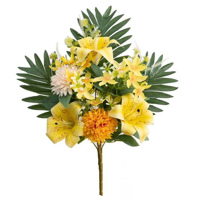58 cm Künstliche Lilien-Chrysanthemenstrauchblumen zur Allerseelen- und Halloween-Dekoration