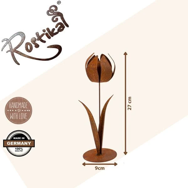 Rost-Tulpe als Tischdeko für den Frühling
