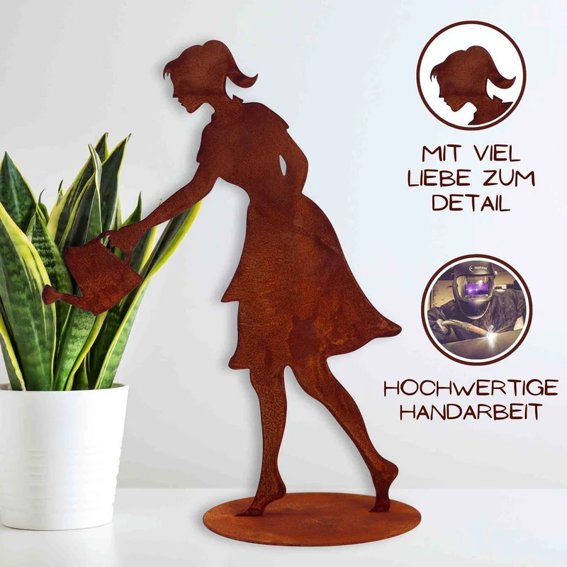 Gärtnerin Gisela – Metallfigur für Garten und Wohnraum