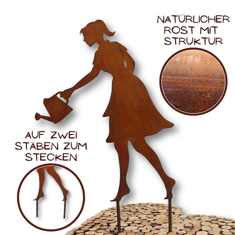 Gärtnerin Gisela – Metallfigur für Garten und Wohnraum