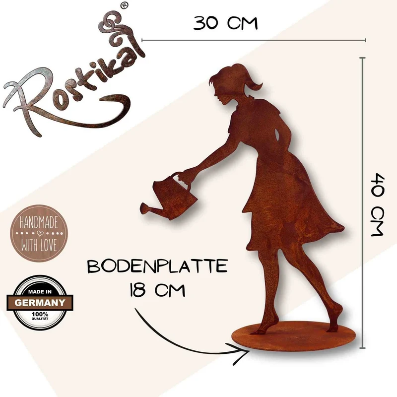 Gärtnerin Gisela – Metallfigur für Garten und Wohnraum