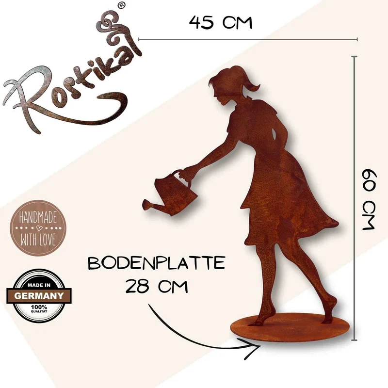 Gärtnerin Gisela – Metallfigur für Garten und Wohnraum