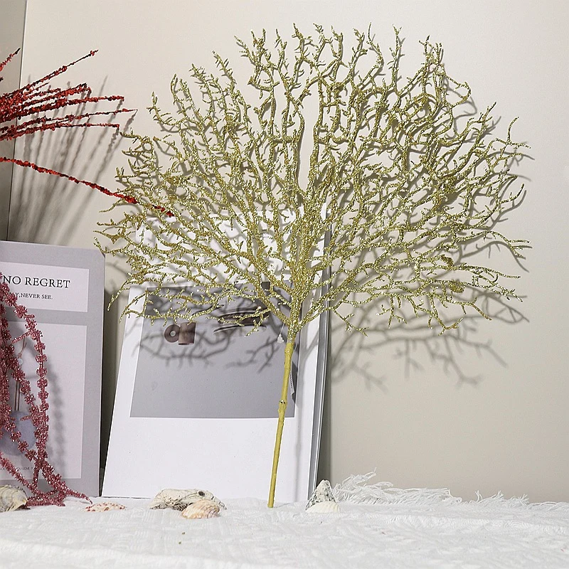 50 cm Goldene geformte Geweihzweige & Manzanita-Zweige für Festivalsdekoration