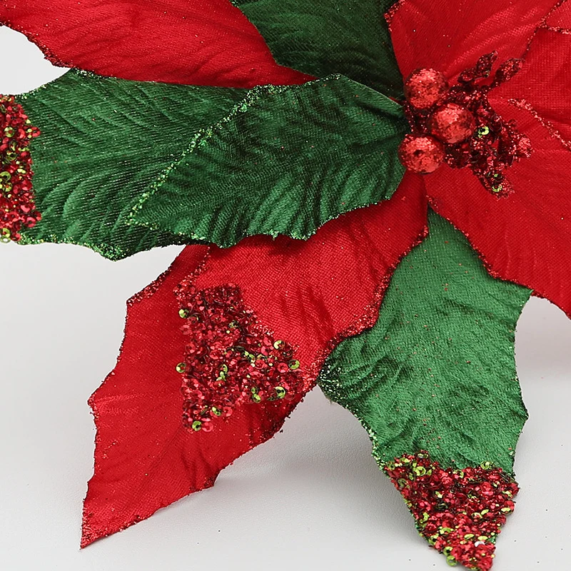 33 cm Weihnachts-Dekoblumen – Für Weihnachtsbaum