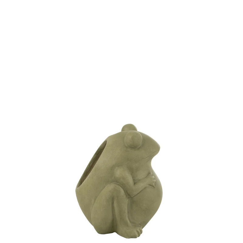 Blumentopf Frosch aus Keramik, Grün
