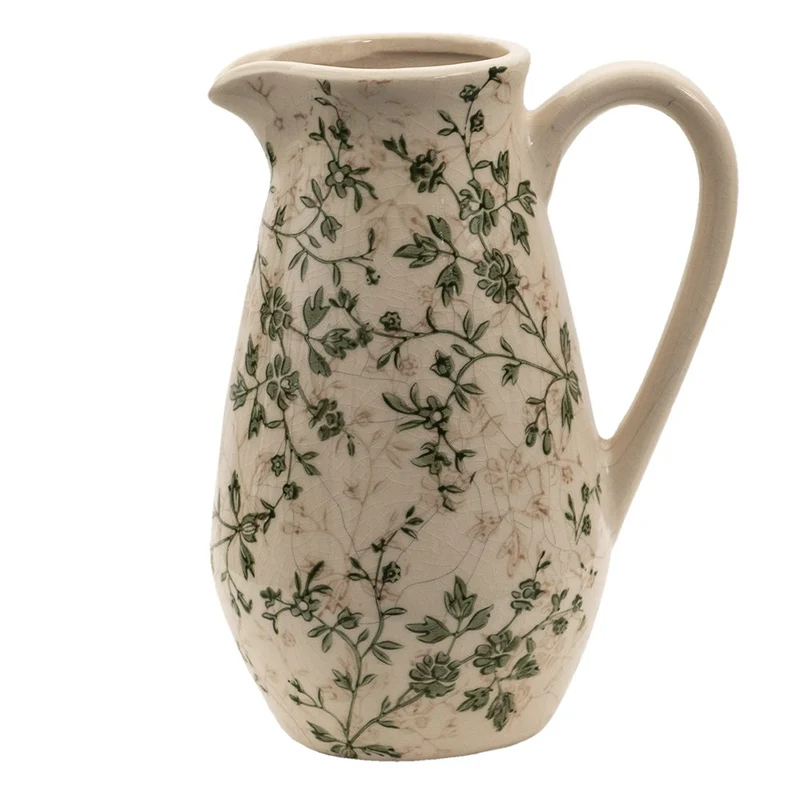 Dekorativer Krug in Grün und Beige