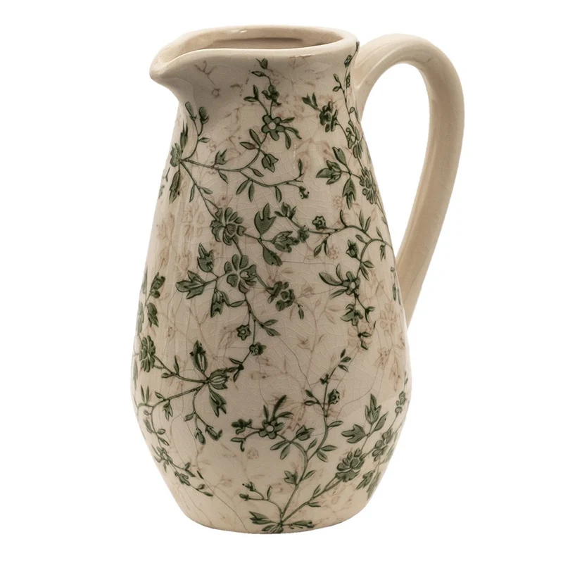 Dekorativer Krug in Grün und Beige