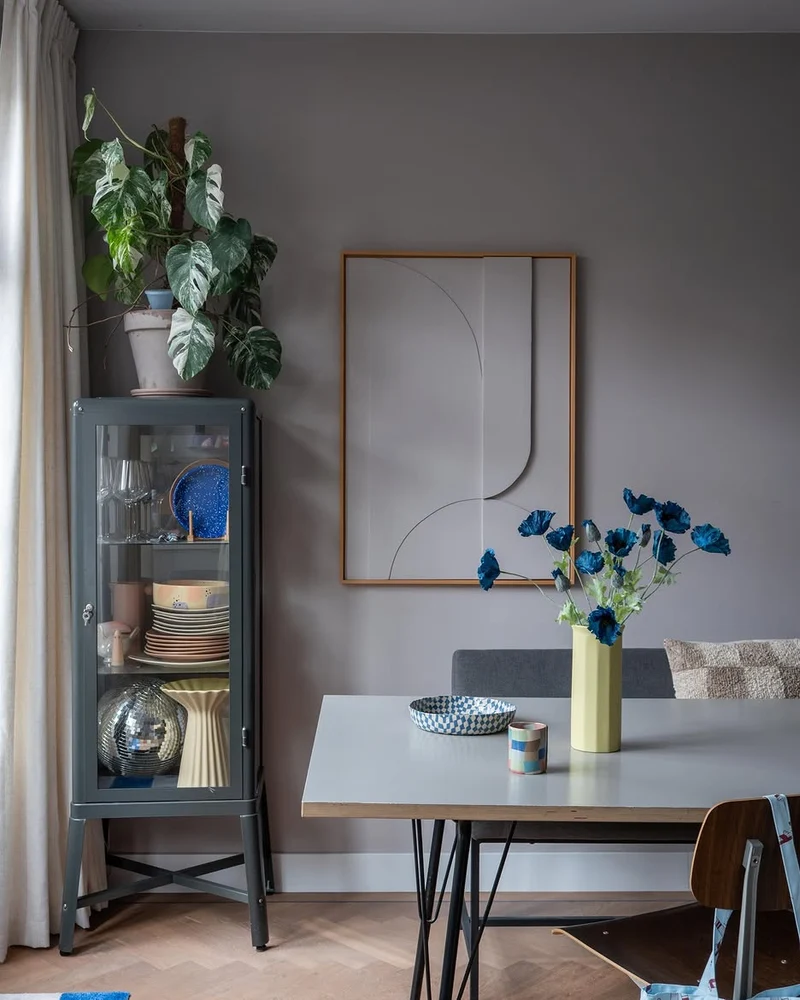 Kunstbloem Poppy 73 cm donker blauw