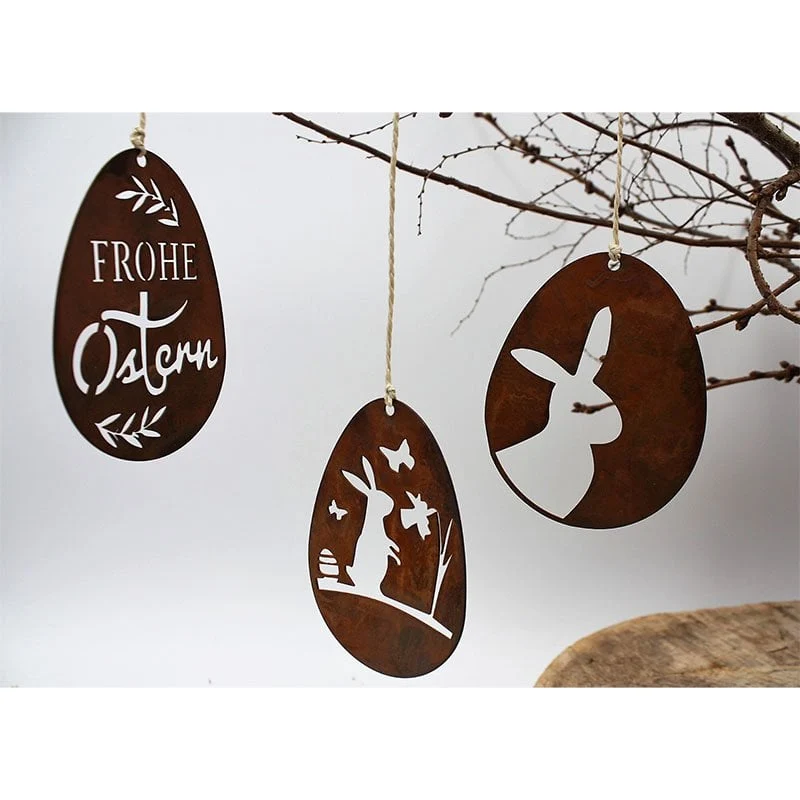 Ostereier-Hängedeko „Frohe Ostern“ im 3er Set