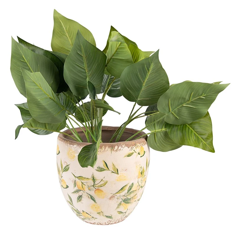 Blumentopf für drinnen in Gelb und Beige