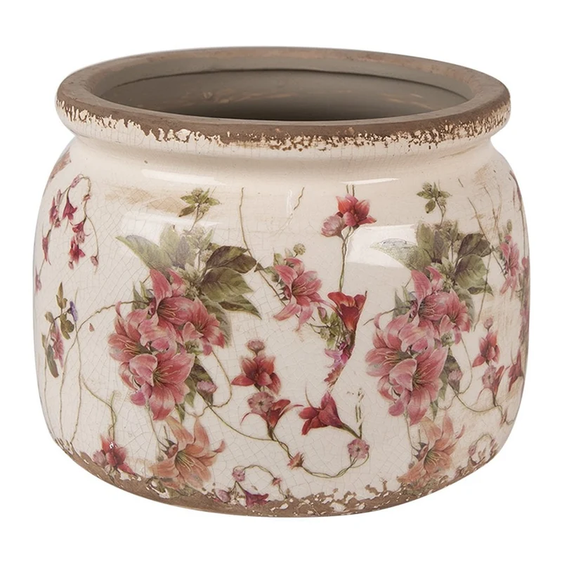 Blumentopf für drinnen in Beige und Rosa