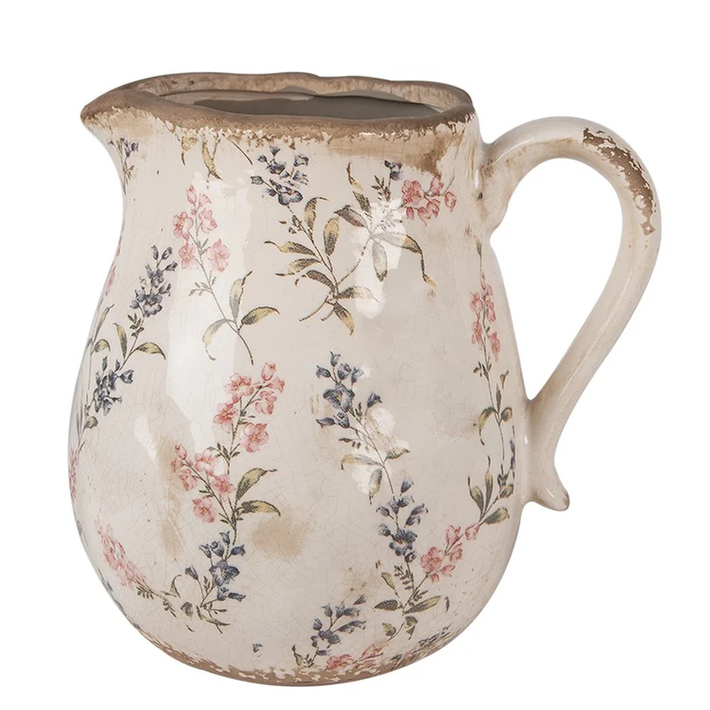 Keramikkrug in Beige und Zartrosa