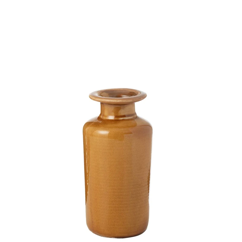 Vase Nova aus Porzellan, Senffarben
