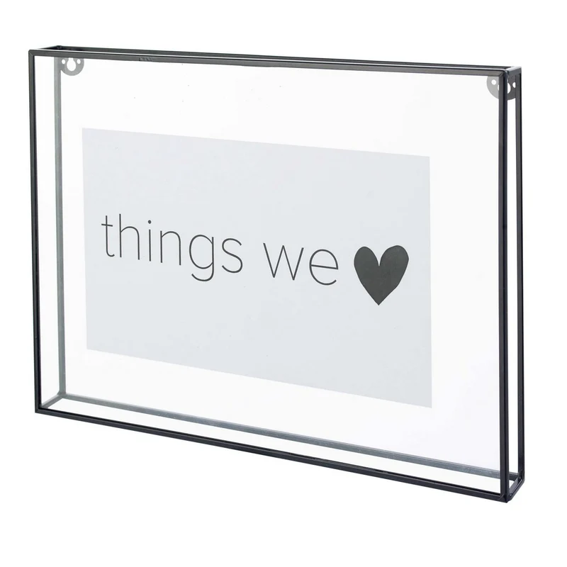 Fotorahmen aus Metall mit Glas in Schwarz