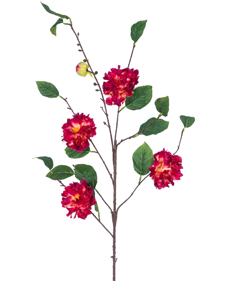 Künstliche Blume Japanische Kamelie 90 cm weinrot