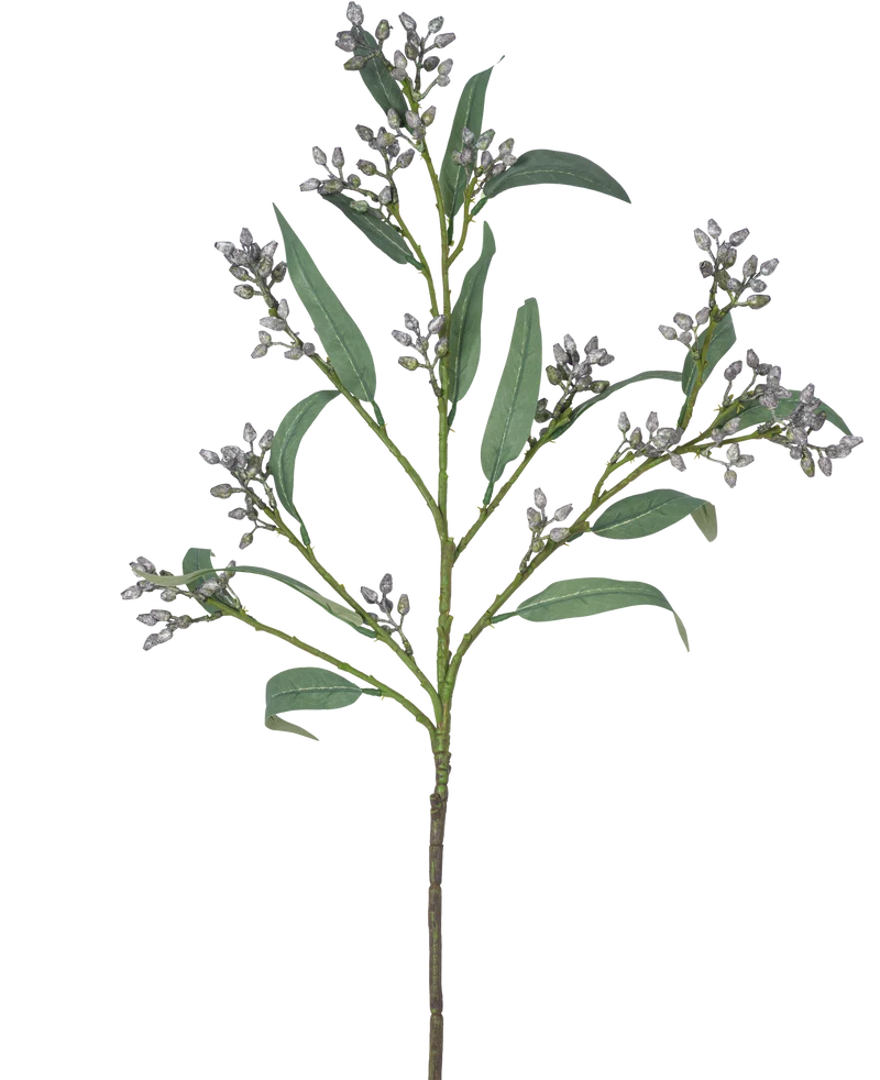 Künstlicher Zweig Eukalyptusbeere 78 cm grau