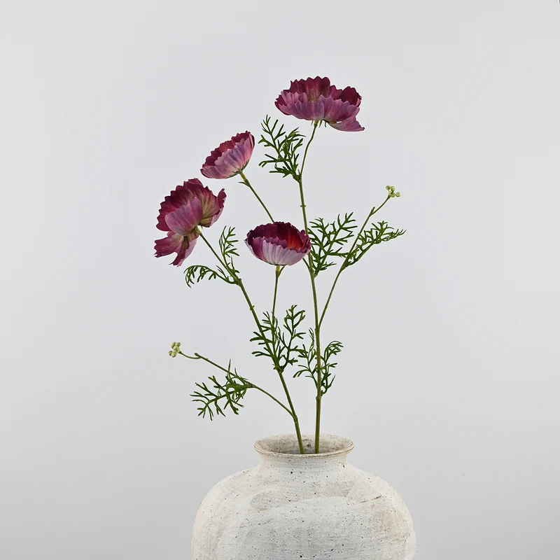 2er-Set Neue & Verbesserte Kunst-Mohnstiele – Realistische Seidenblumen für die Vase