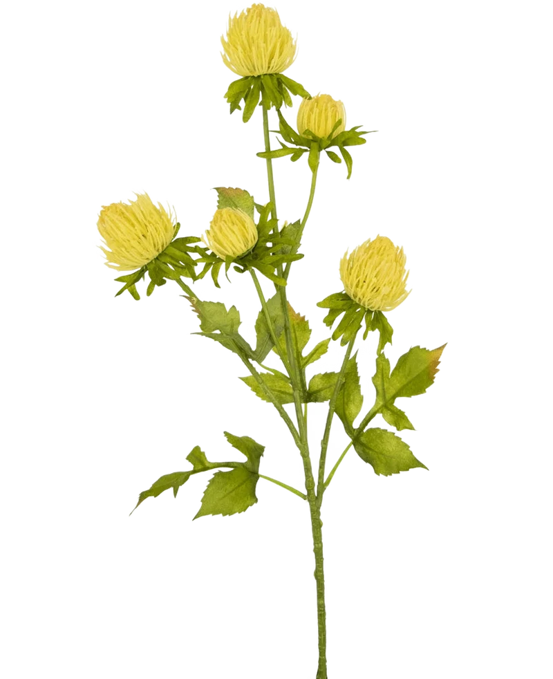 Kunstbloem Distel 66 cm crème