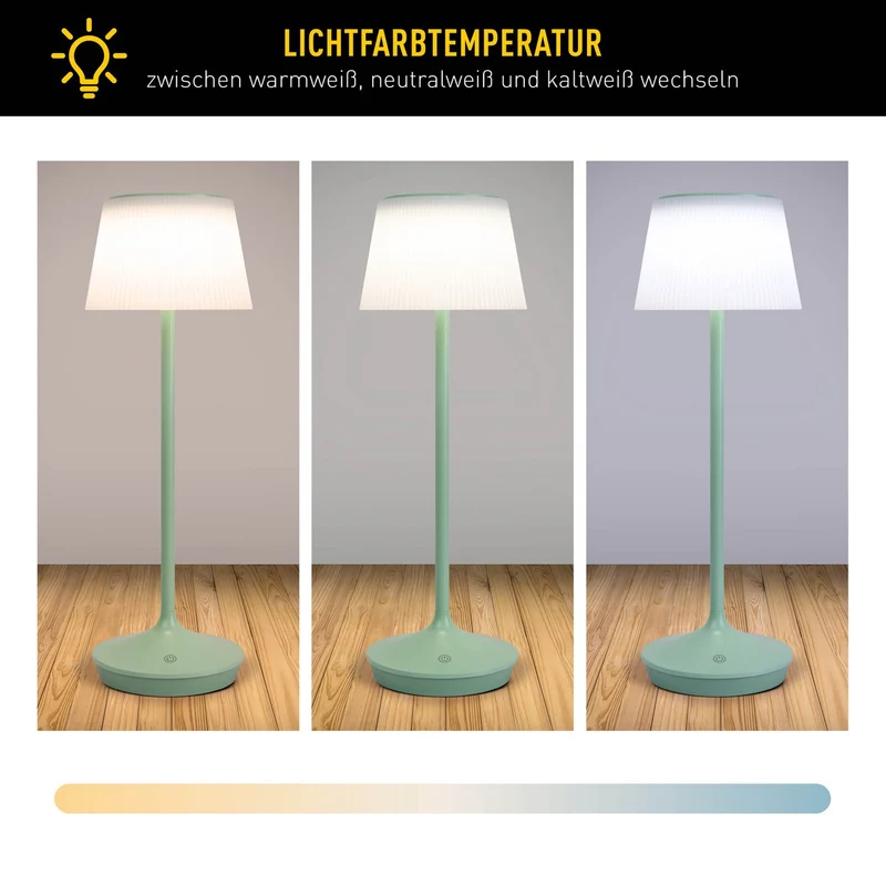 Solar-Akkutischleuchte EMMI für den Außenbereich