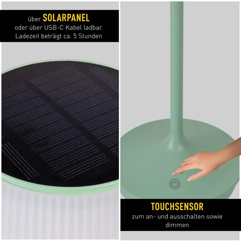 Solar-Akkutischleuchte EMMI für den Außenbereich