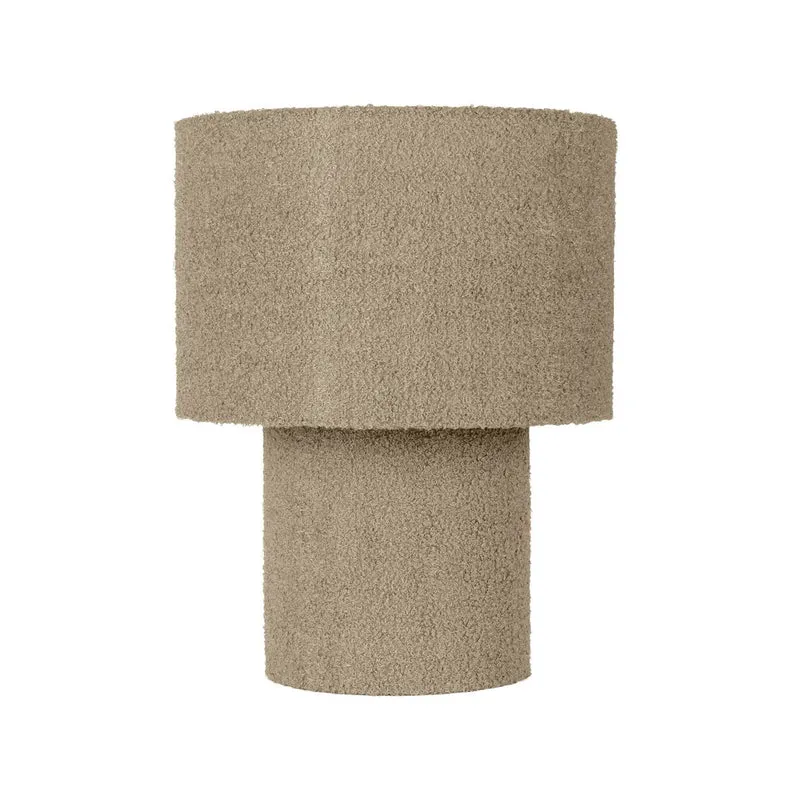 Tischleuchte "FLUFFY" mit Textilschirm und -fuß in Almond, E27, ca. 31 cm hoch