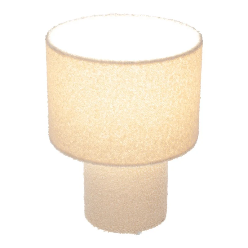 Tischleuchte "FLUFFY" mit Textilschirm und -fuß in Almond, E27, ca. 31 cm hoch