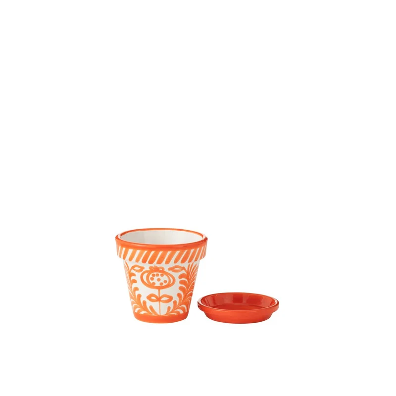 Handbemalter Blumentopf Granada in Orange