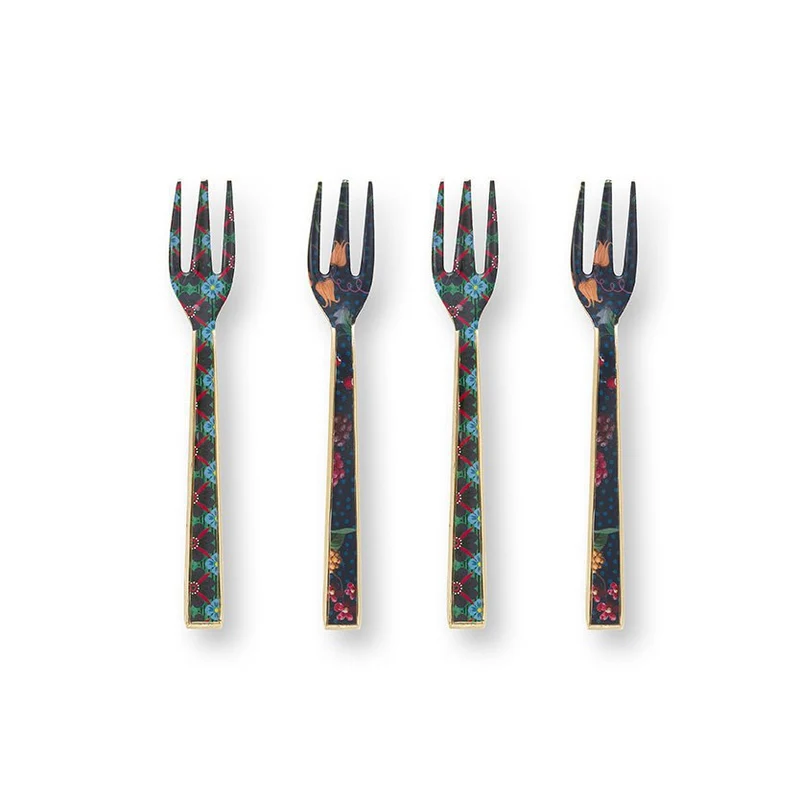 Kuchengabel-Set Berry Blues, emailliert, 4-teilig