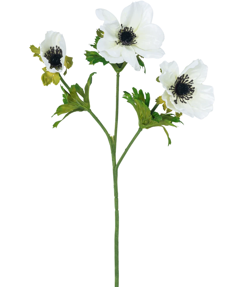 Künstliche Blume Anemone verzweigt 56 cm weiß