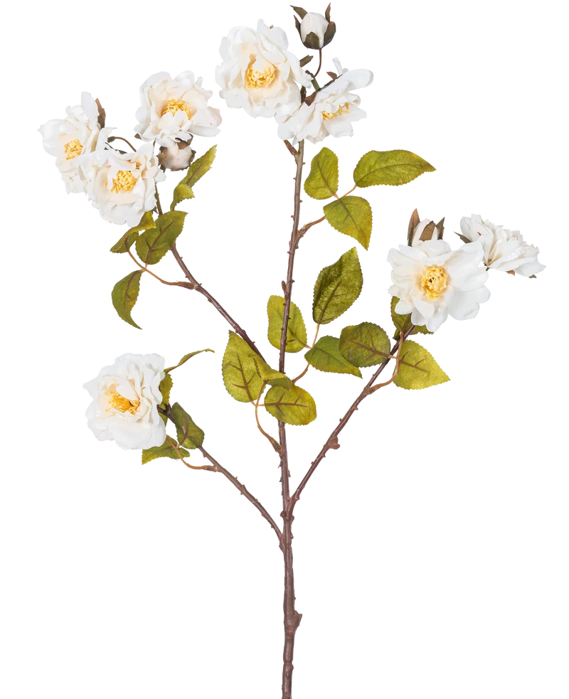 Künstlicher Rosenzweig 68 cm weiß