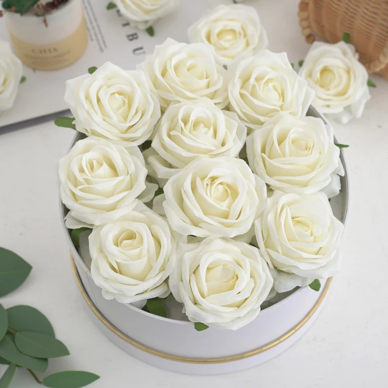 50 Stück künstliche Rosenköpfe – Seidenblumen für DIY, Hochzeitsdeko & Bastelarbeiten