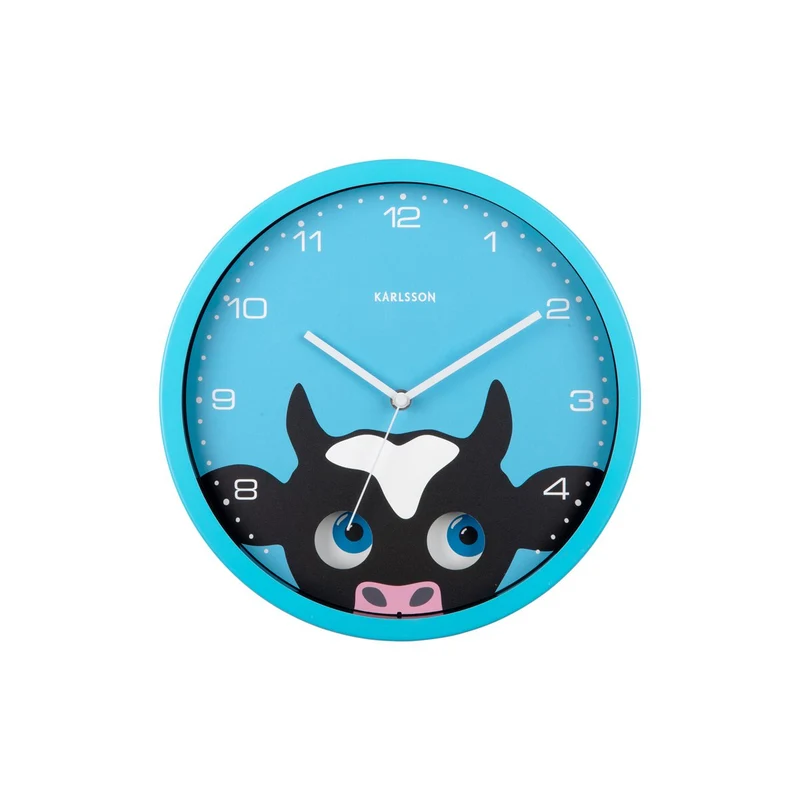 Wanduhr Peekaboo Kuh mit beweglichen Augen
