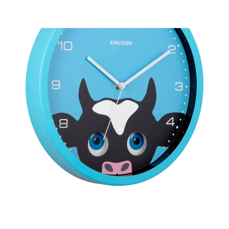 Wanduhr Peekaboo Kuh mit beweglichen Augen