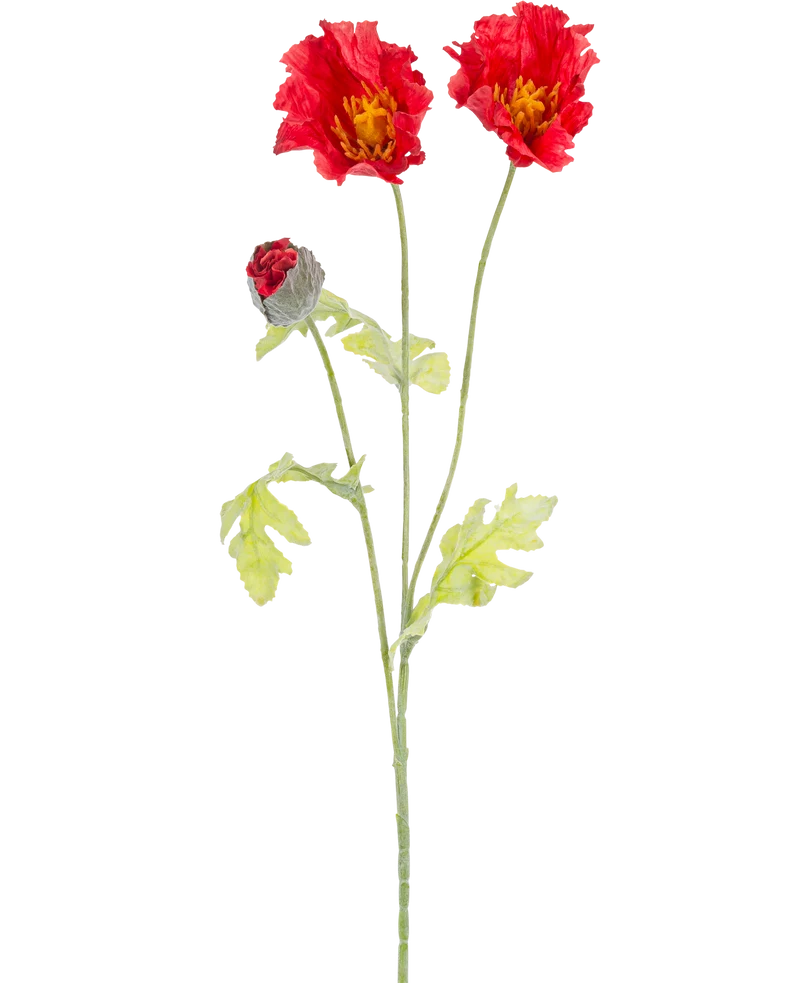 Künstliche Blume Mohn 73 cm rot