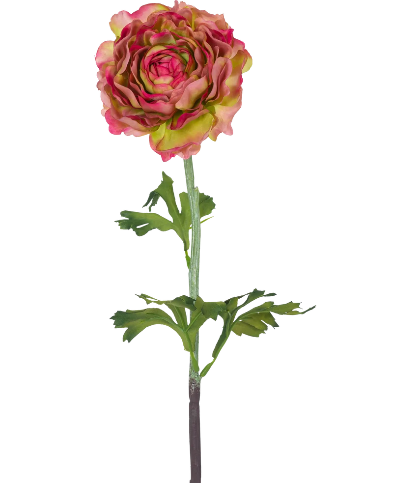 Künstliche Blume Ranunkel 51 cm rosa/grün