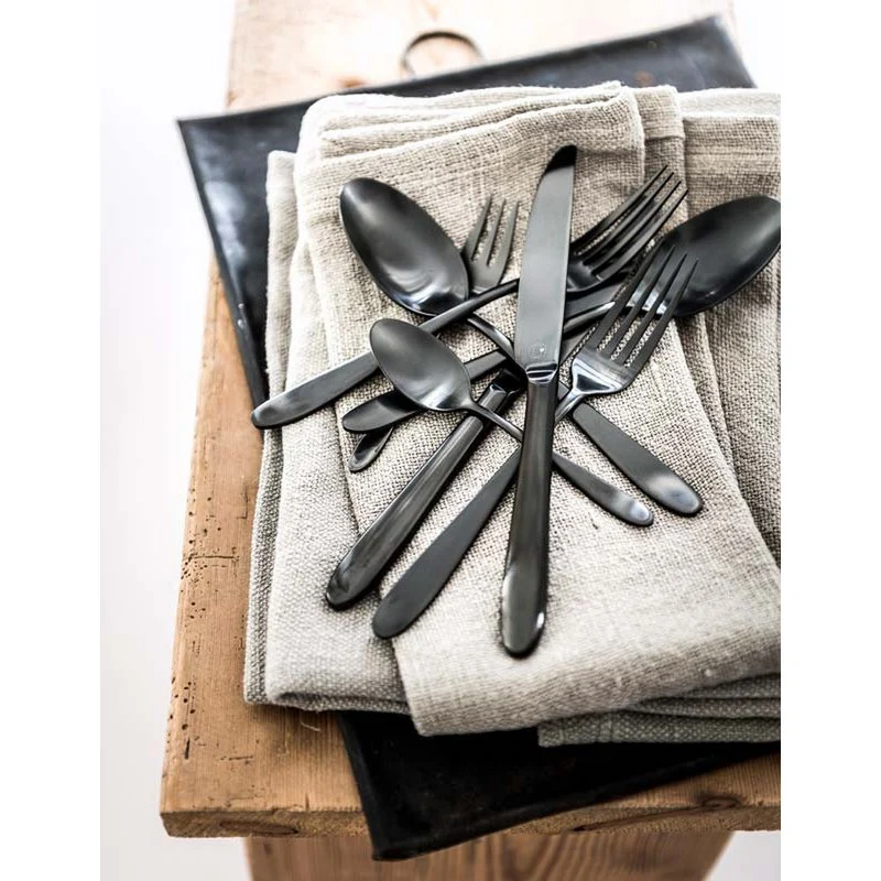 Besteckset Mattschwarz für 6 Personen – 18-teilig