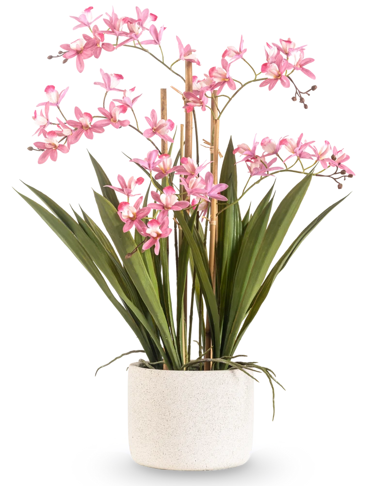 Künstliche Pflanze Mini Cymbidium Real Touch 58 cm rosa