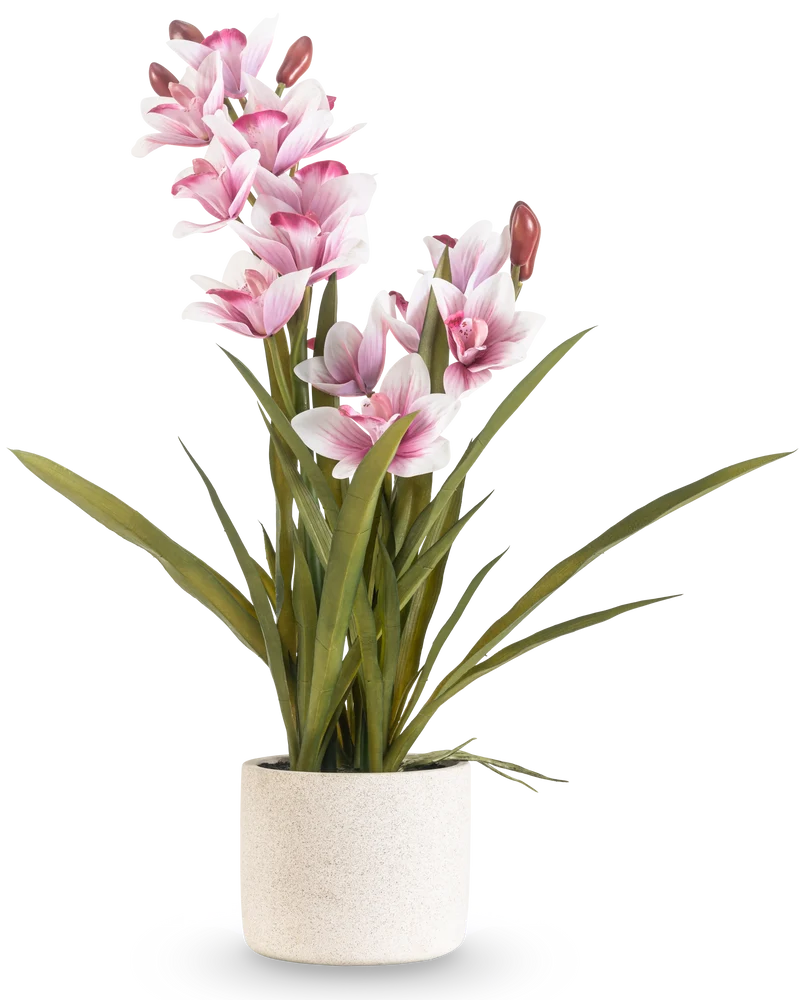 Künstliche Cymbidium Real Touch 60 cm rosa