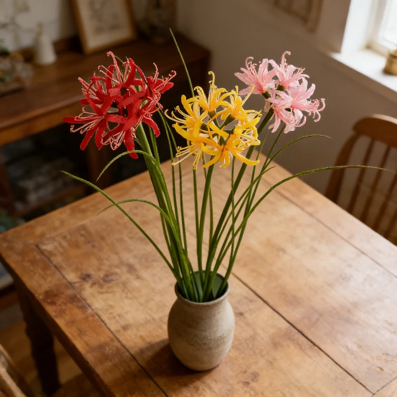56 cm Künstliche Lycoris-Blume realistisch & pflegeleicht für Vase oder Dekoration